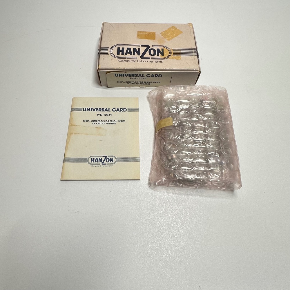 HanZon Universal Card Serial Interface Epson‎ FX RX P/N 12319 Vtg Apple II Mac